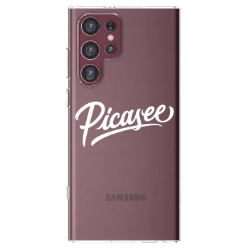 Picasee Samsung Galaxy S22 Ultra 5G Hülle - Transparentes Silikon - Picasee - old logo - white