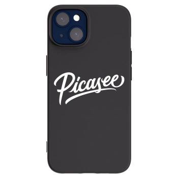 Picasee Apple iPhone 14 Hülle - Schwarzes Silikon - Picasee - old logo - white