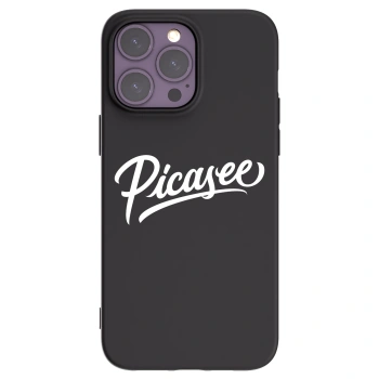 Picasee Apple iPhone 14 Pro Max Hülle - Schwarzes Silikon - Picasee - old logo - white