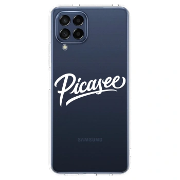 Picasee Samsung Galaxy M53 5G Hülle - Transparentes Silikon - Picasee - old logo - white