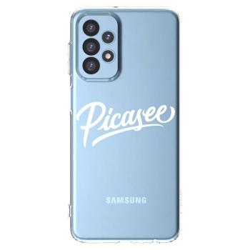 Picasee Samsung Galaxy A23 A235F 4G Hülle - Transparentes Silikon - Picasee - old logo - white