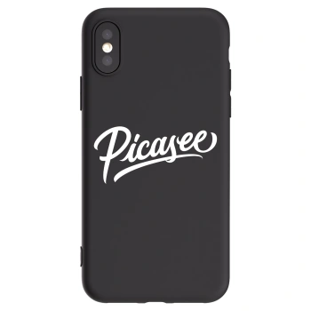 Picasee Apple iPhone X/XS Hülle - Schwarzes Silikon - Picasee - old logo - white