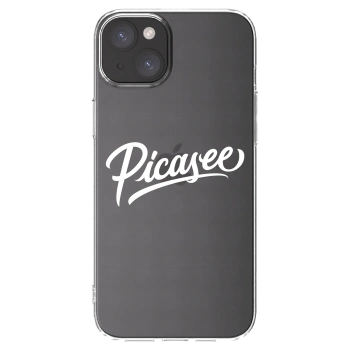 Picasee Apple iPhone 15 Plus Hülle - Transparentes Silikon - Picasee - old logo - white