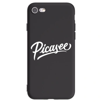 Picasee Apple iPhone 7 Hülle - Schwarzes Silikon - Picasee - old logo - white