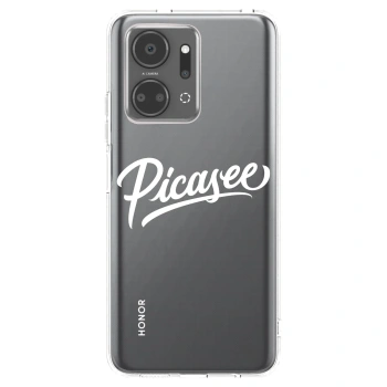 Picasee Honor X7a Hülle - Transparentes Silikon - Picasee - old logo - white