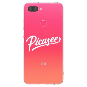 Picasee Xiaomi Mi 8 Lite Hülle - Transparentes Silikon - Picasee - old logo - white