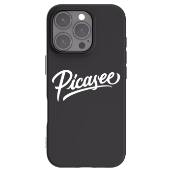 Picasee Apple iPhone 16 Pro Hülle - Schwarzes Silikon - Picasee - old logo - white