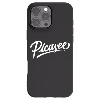 Picasee Apple iPhone 16 Pro Max Hülle - Schwarzes Silikon - Picasee - old logo - white