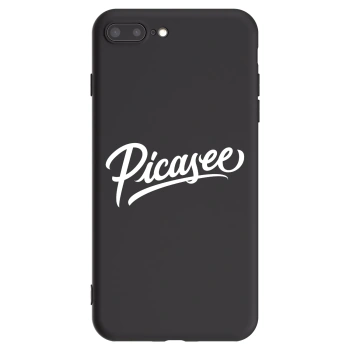 Picasee Apple iPhone 8 Plus Hülle - Schwarzes Silikon - Picasee - old logo - white