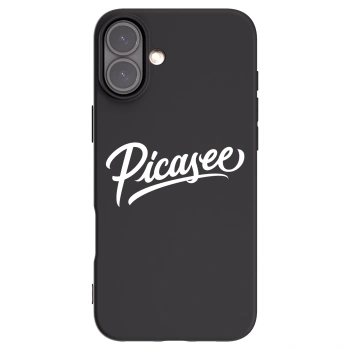 Picasee Apple iPhone 16 Plus Hülle - Schwarzes Silikon - Picasee - old logo - white