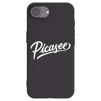 Picasee Apple iPhone 16e Hülle - Schwarzes Silikon - Picasee - old logo - white