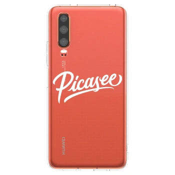 Picasee Huawei P30 Hülle - Transparentes Silikon - Picasee - old logo - white