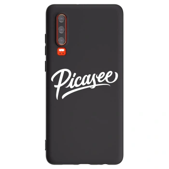 Picasee Huawei P30 Hülle - Schwarzes Silikon - Picasee - old logo - white