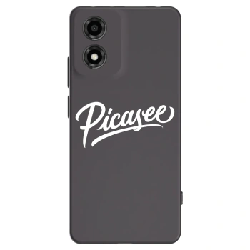 Picasee Motorola Moto E14 Hülle - Schwarzes Silikon - Picasee - old logo - white