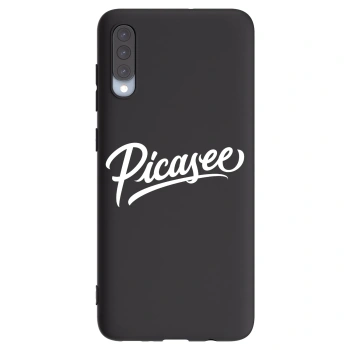Picasee Samsung Galaxy A70 A705F Hülle - Schwarzes Silikon - Picasee - old logo - white