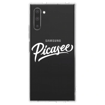 Picasee Samsung Galaxy Note 10 N970F Hülle - Transparentes Silikon - Picasee - old logo - white