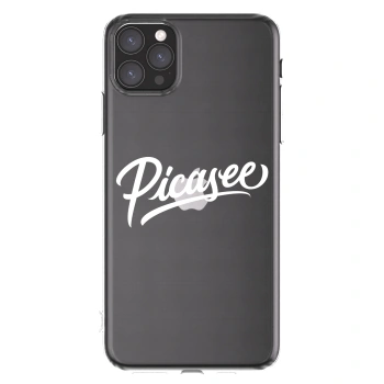 Picasee Apple iPhone 11 Pro Max Hülle - Transparentes Silikon - Picasee - old logo - white