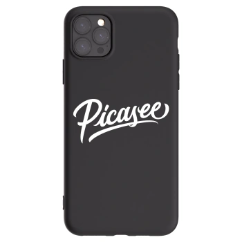 Picasee Apple iPhone 11 Pro Max Hülle - Schwarzes Silikon - Picasee - old logo - white