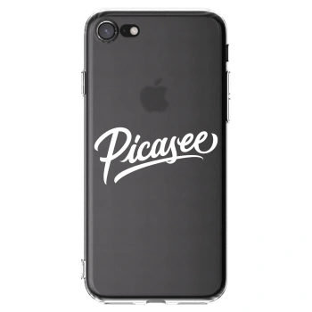 Picasee Apple iPhone SE 2020 Hülle - Transparentes Silikon - Picasee - old logo - white
