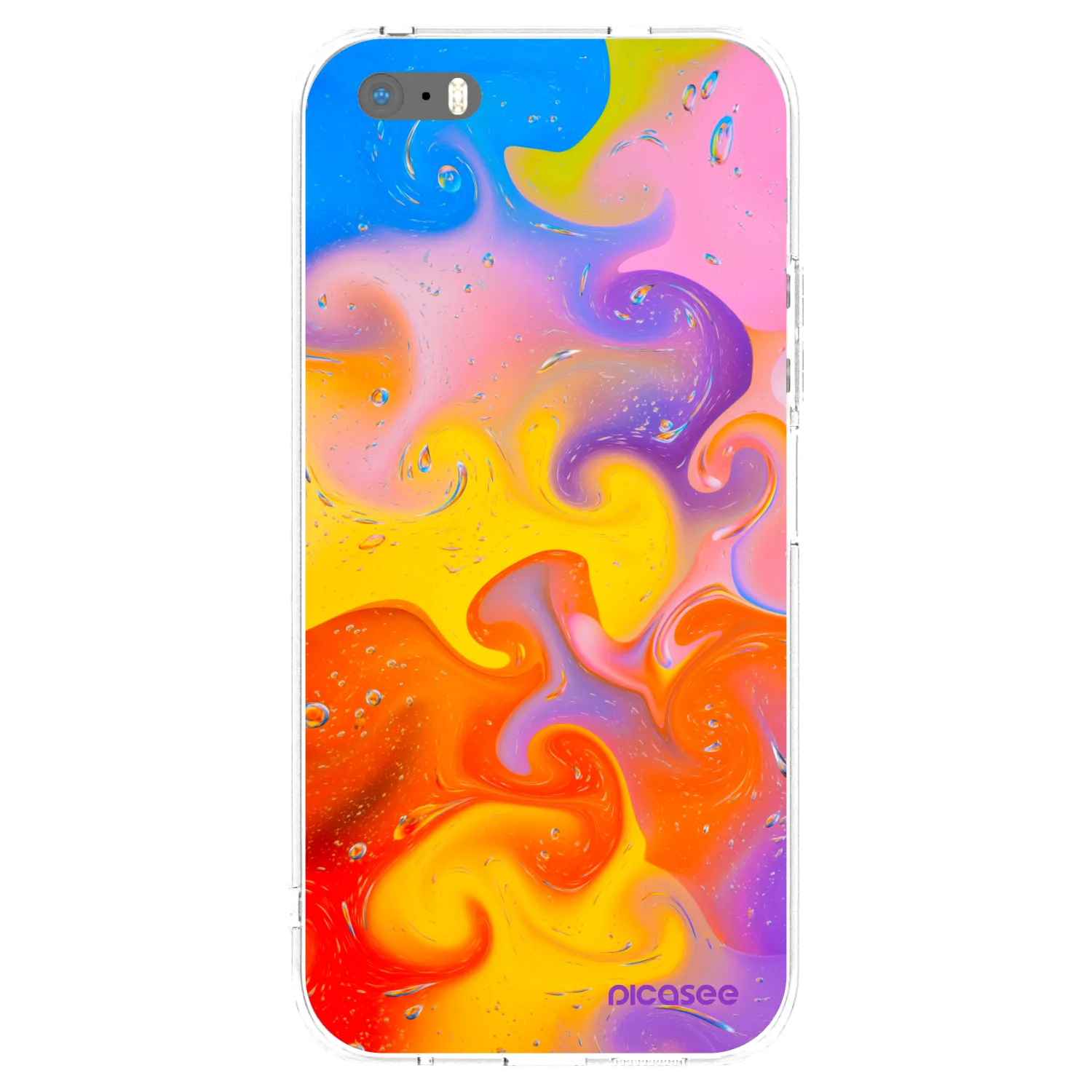Picasee Apple iPhone 5/5S/SE Hülle - Transparentes Silikon - Bubbles