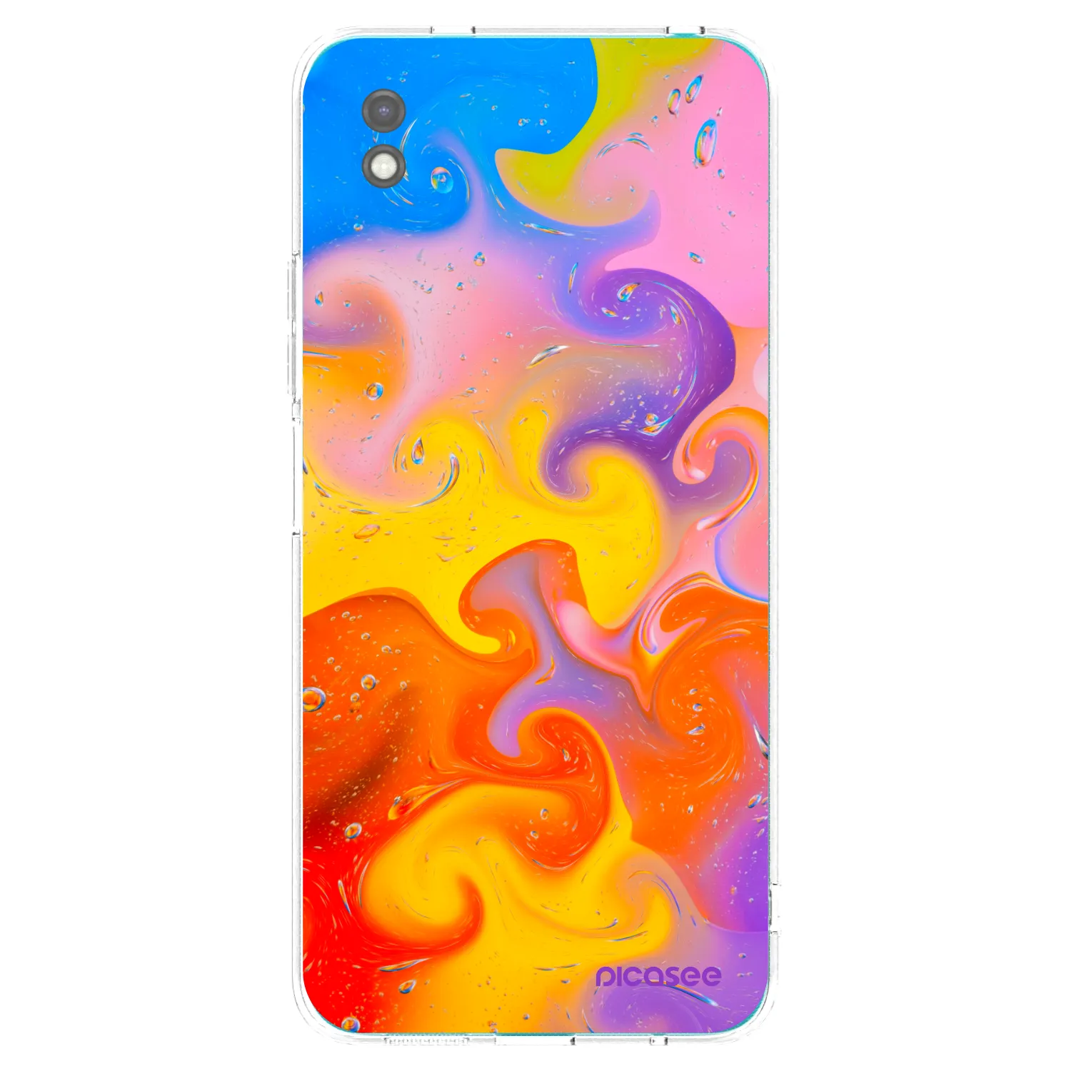 Picasee Xiaomi Redmi 9A Hülle - Schwarzes Silikon - Bubbles