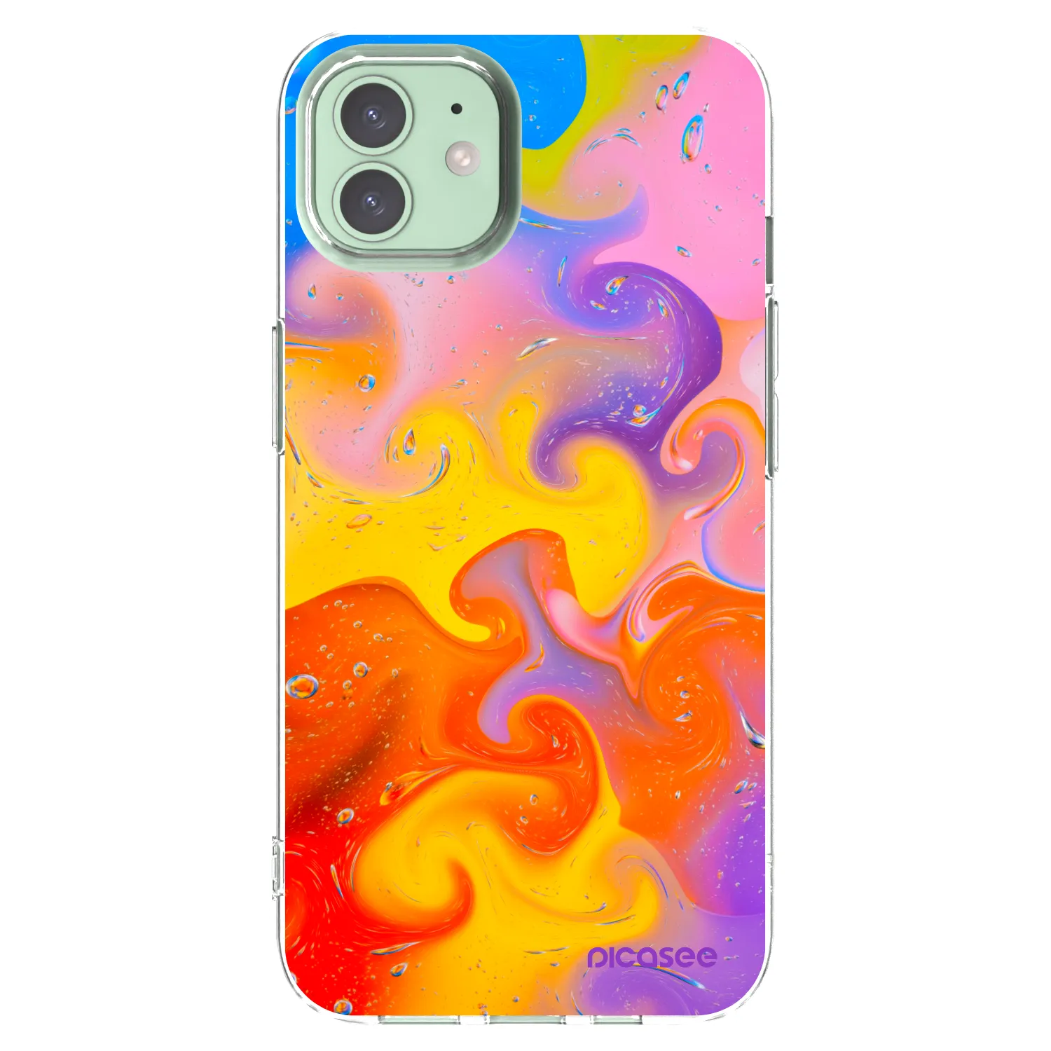 Picasee Apple iPhone 12 Hülle - Transparentes Silikon - Bubbles