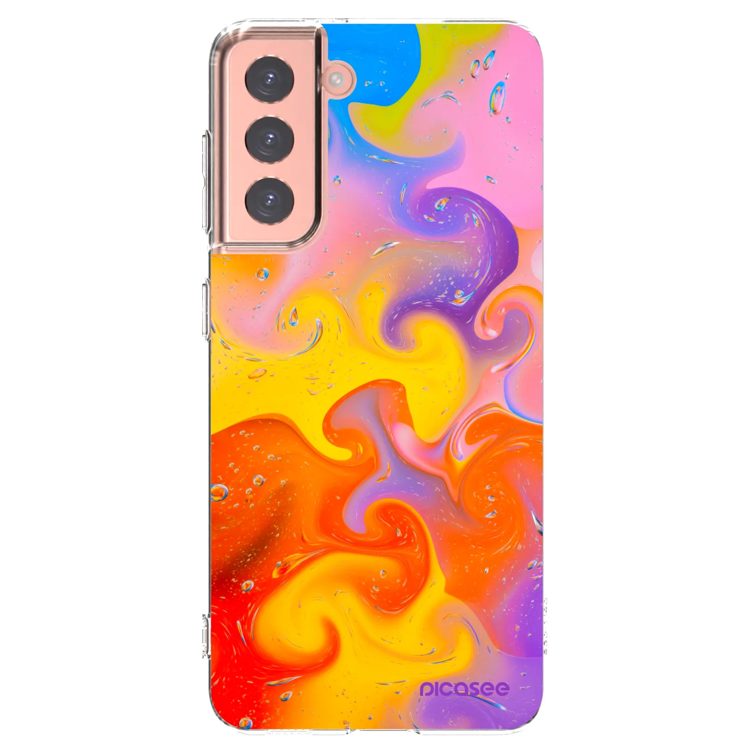Picasee Samsung Galaxy S21 5G G991B Hülle - Transparentes Silikon - Bubbles