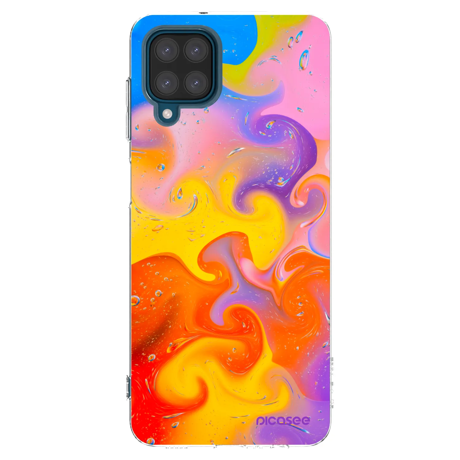 Picasee Samsung Galaxy A12 A125F Hülle - Transparentes Silikon - Bubbles