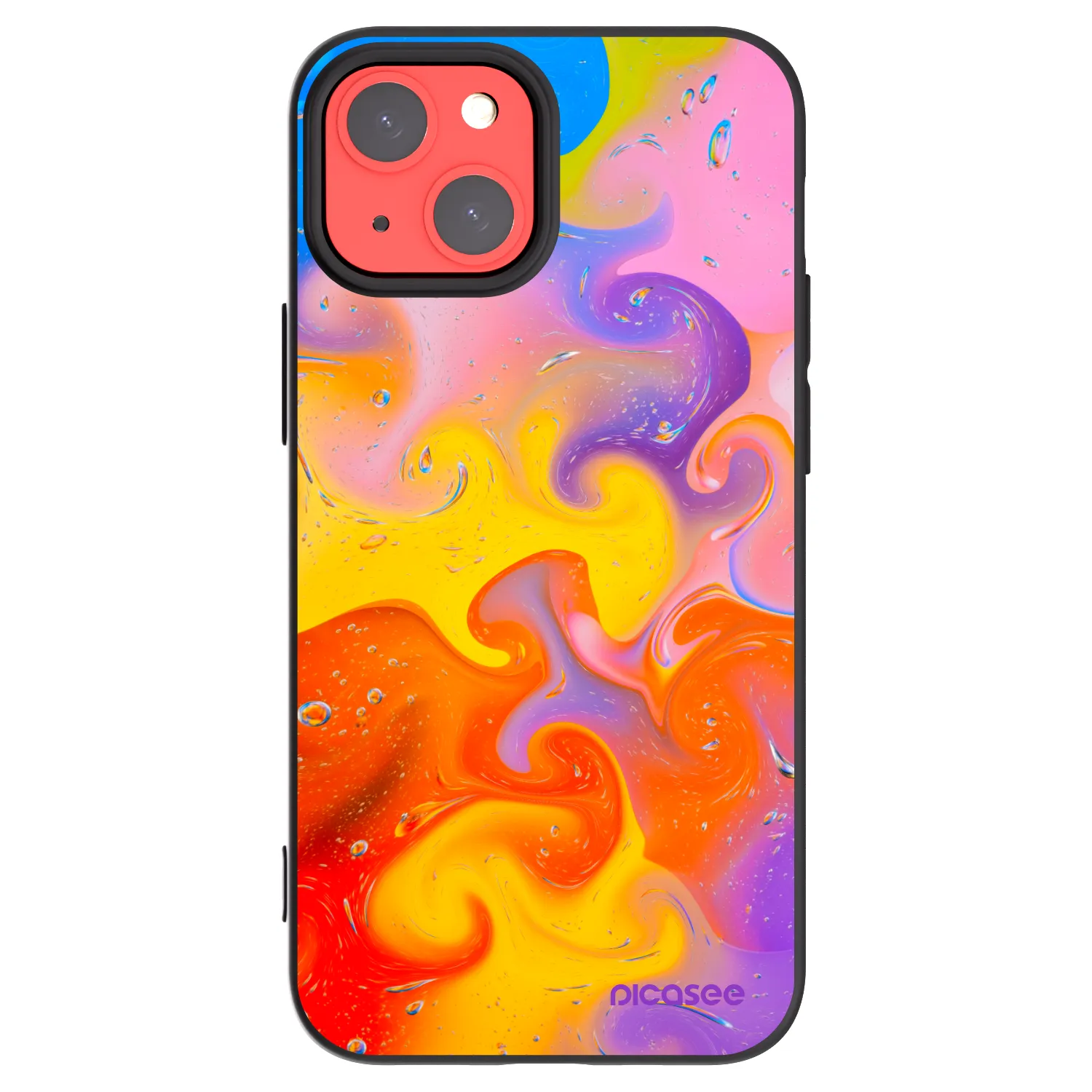 Picasee Apple iPhone 13 mini Hülle - Schwarzes Silikon - Bubbles