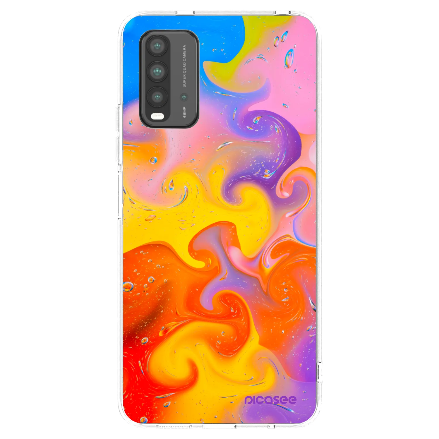 Picasee Xiaomi Redmi 9T Hülle - Schwarzes Silikon - Bubbles