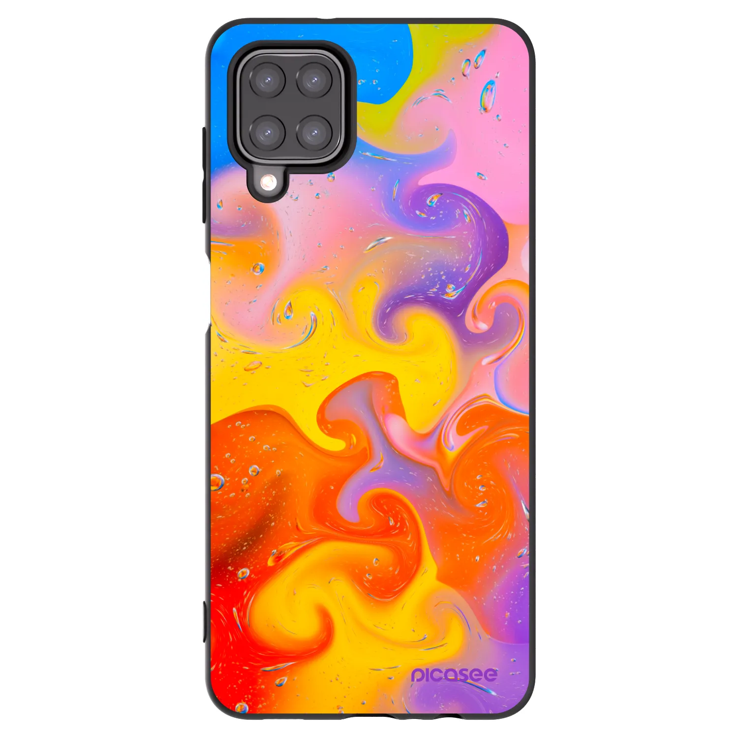 Picasee Samsung Galaxy M12 M127F Hülle - Schwarzes Silikon - Bubbles