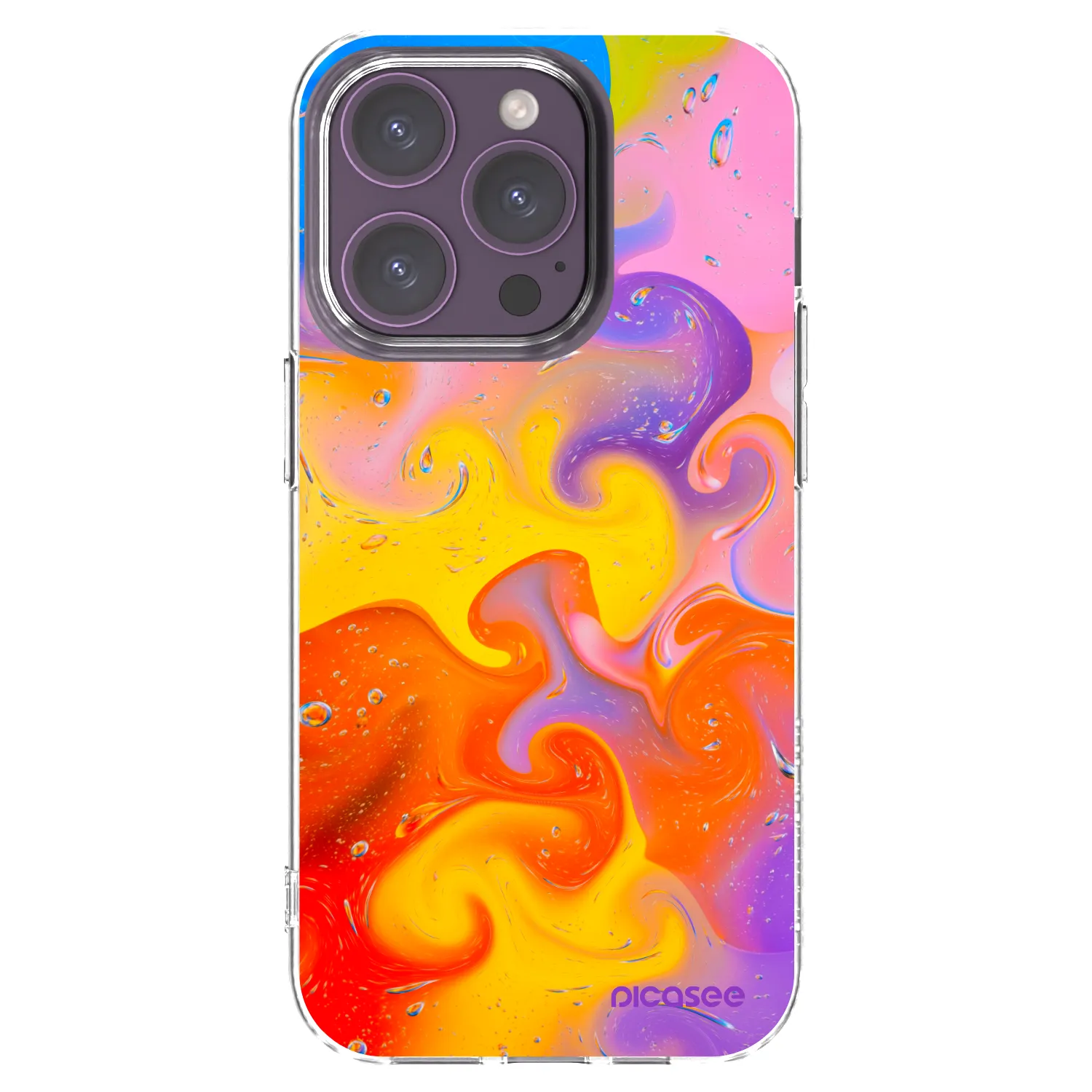 Picasee Apple iPhone 14 Pro Hülle - Transparentes Silikon - Bubbles