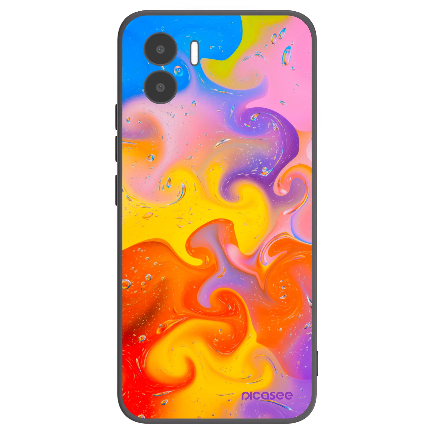 Picasee Xiaomi Redmi A1 Hülle - Schwarzes Silikon - Bubbles