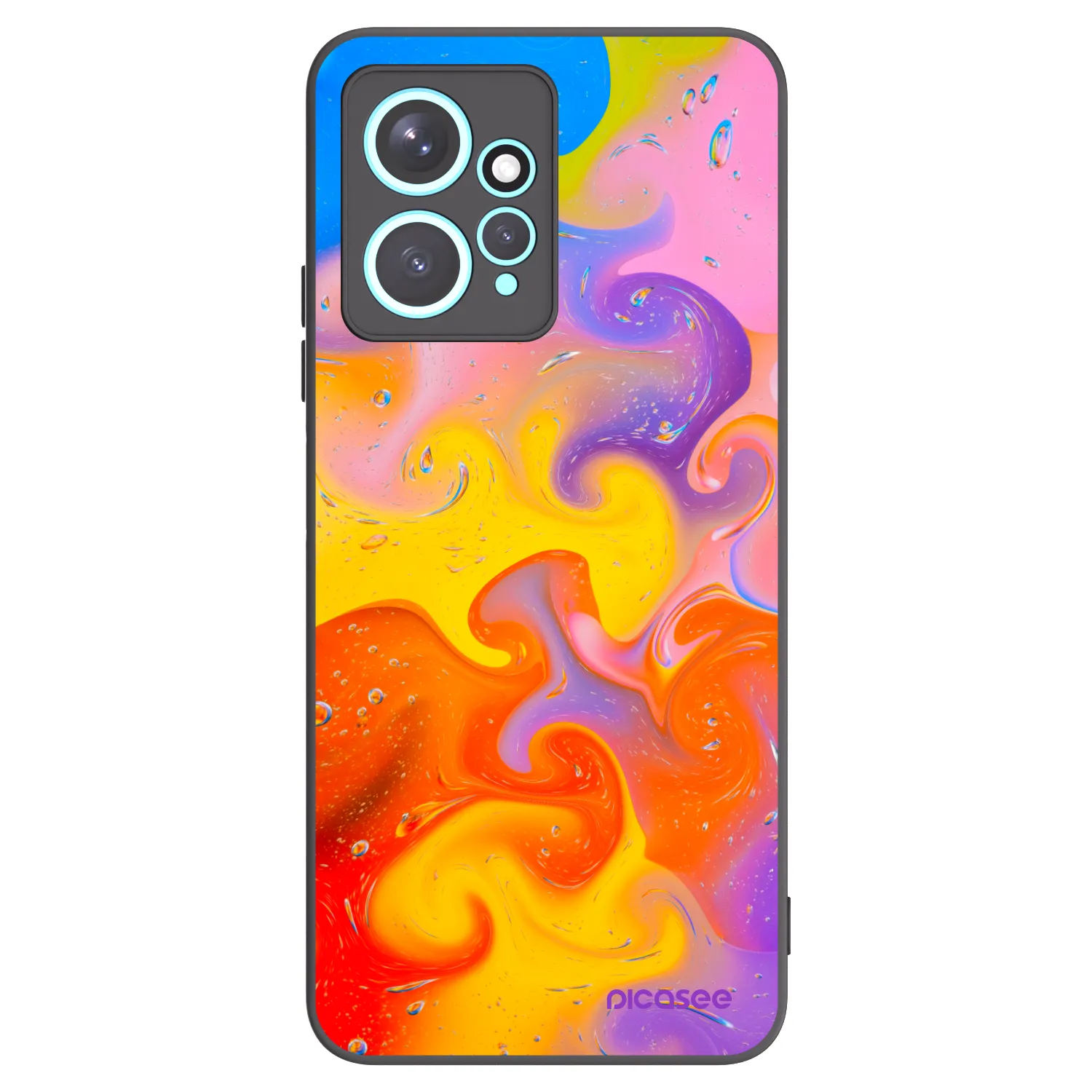 Picasee Xiaomi Redmi Note 12 4G Hülle - Schwarzes Silikon - Bubbles