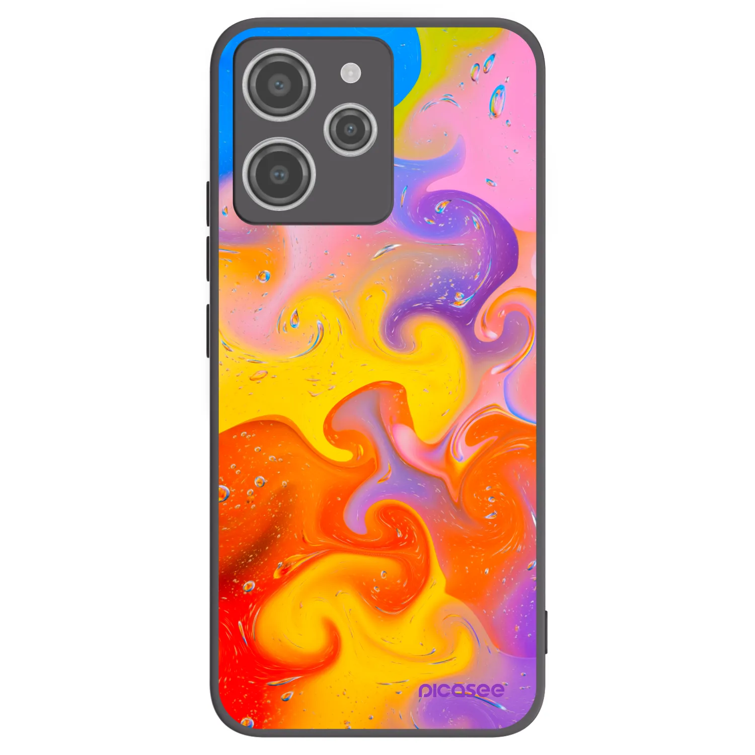 Picasee Xiaomi Redmi 12 4G Hülle - Schwarzes Silikon - Bubbles
