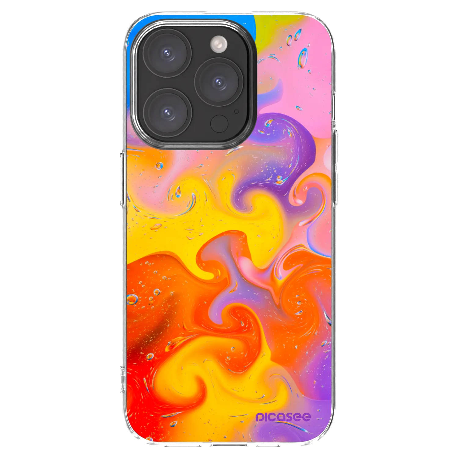 Picasee Apple iPhone 15 Pro Hülle - Transparentes Silikon - Bubbles