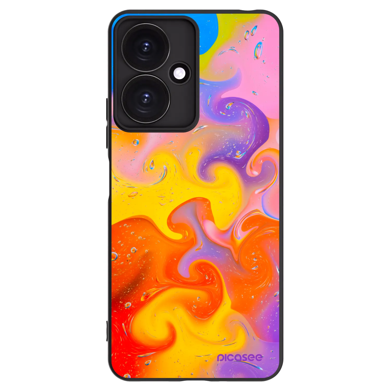 Picasee Xiaomi Redmi 13C 5G Hülle - Schwarzes Silikon - Bubbles