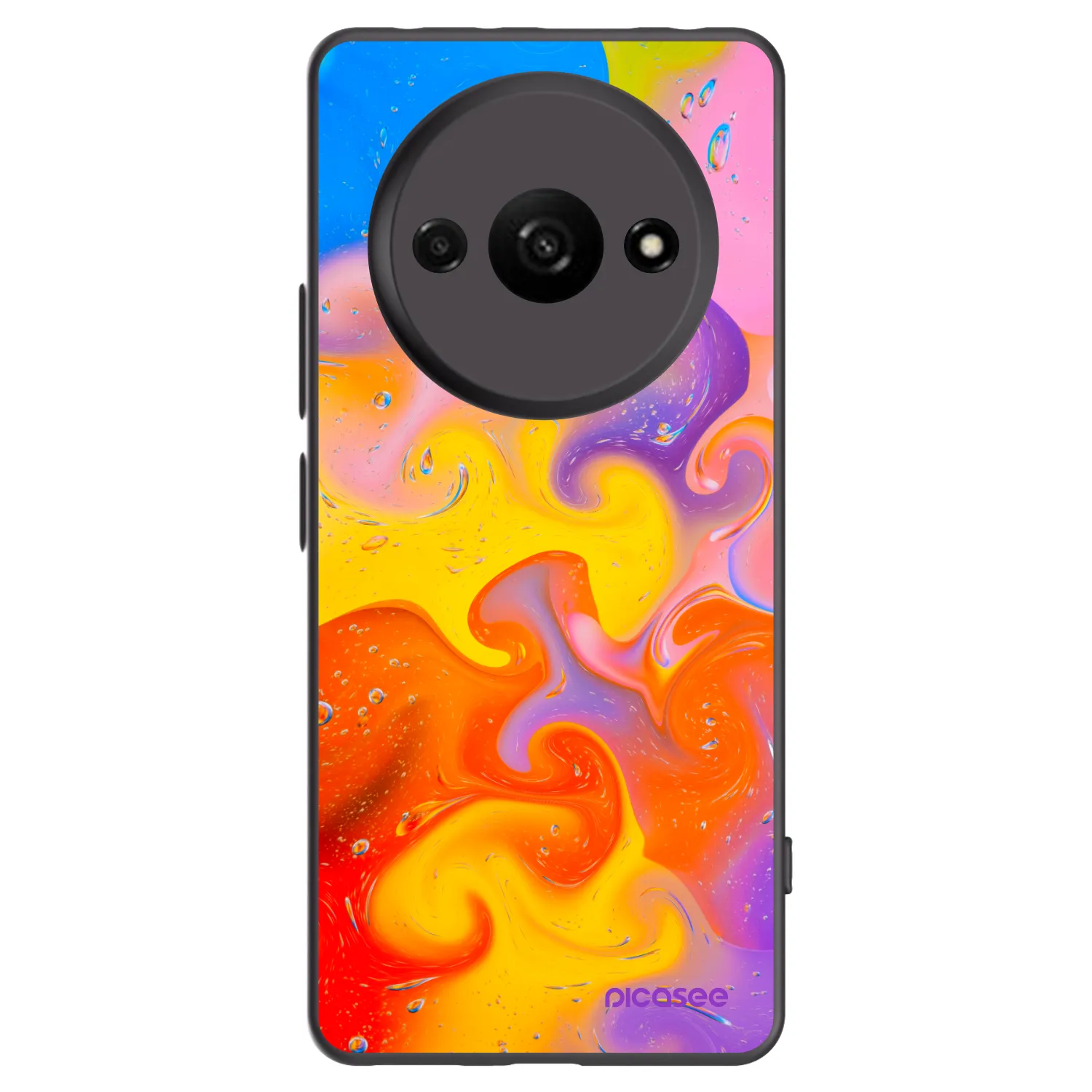 Picasee Xiaomi Redmi A3 Hülle - Schwarzes Silikon - Bubbles