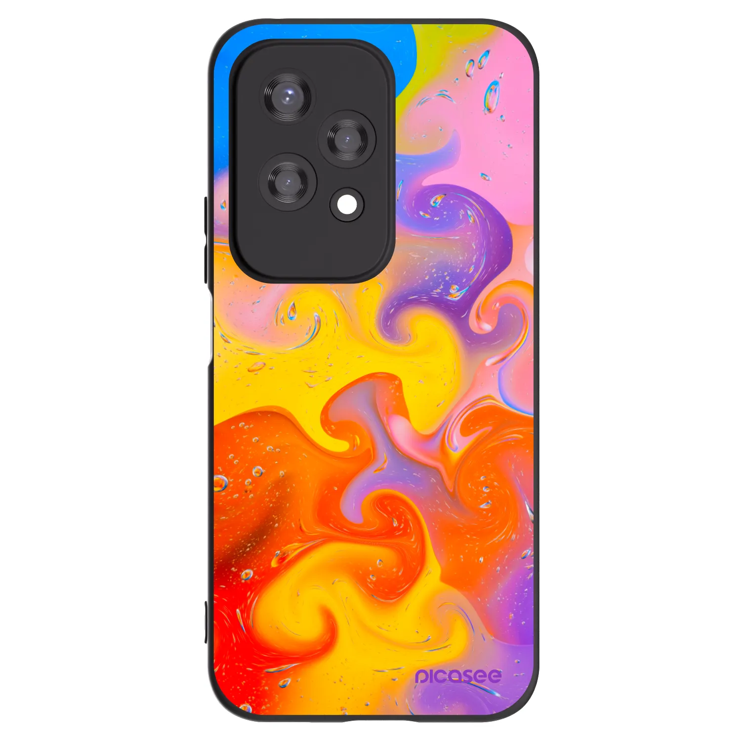 Picasee Honor 200 Lite Hülle - Schwarzes Silikon - Bubbles