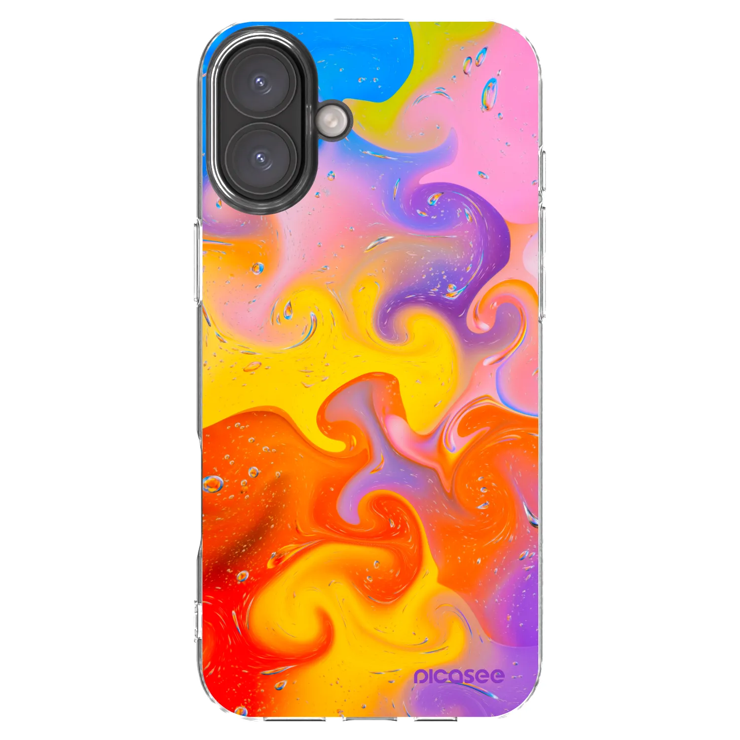 Picasee Apple iPhone 16 Plus Hülle - Transparentes Silikon - Bubbles
