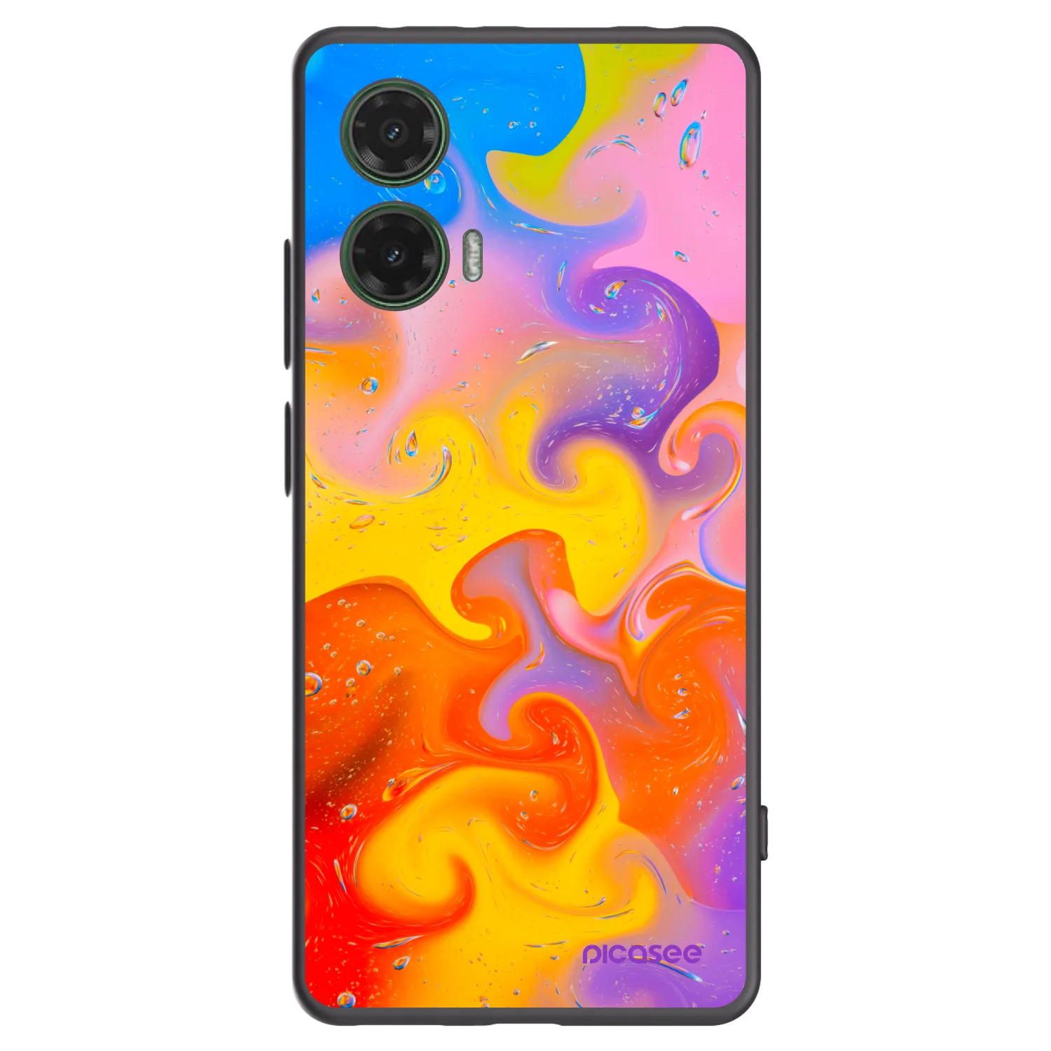 Picasee Motorola Moto G35 5G Hülle - Schwarzes Silikon - Bubbles