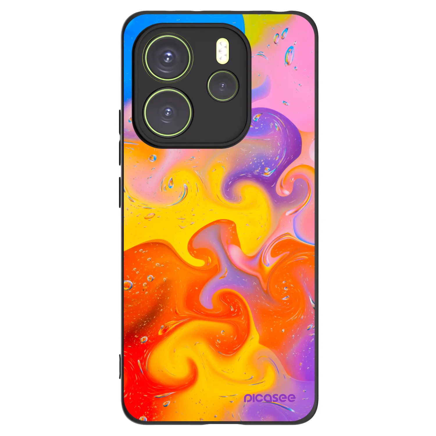 Picasee Xiaomi Redmi Note 14 4G Hülle - Schwarzes Silikon - Bubbles