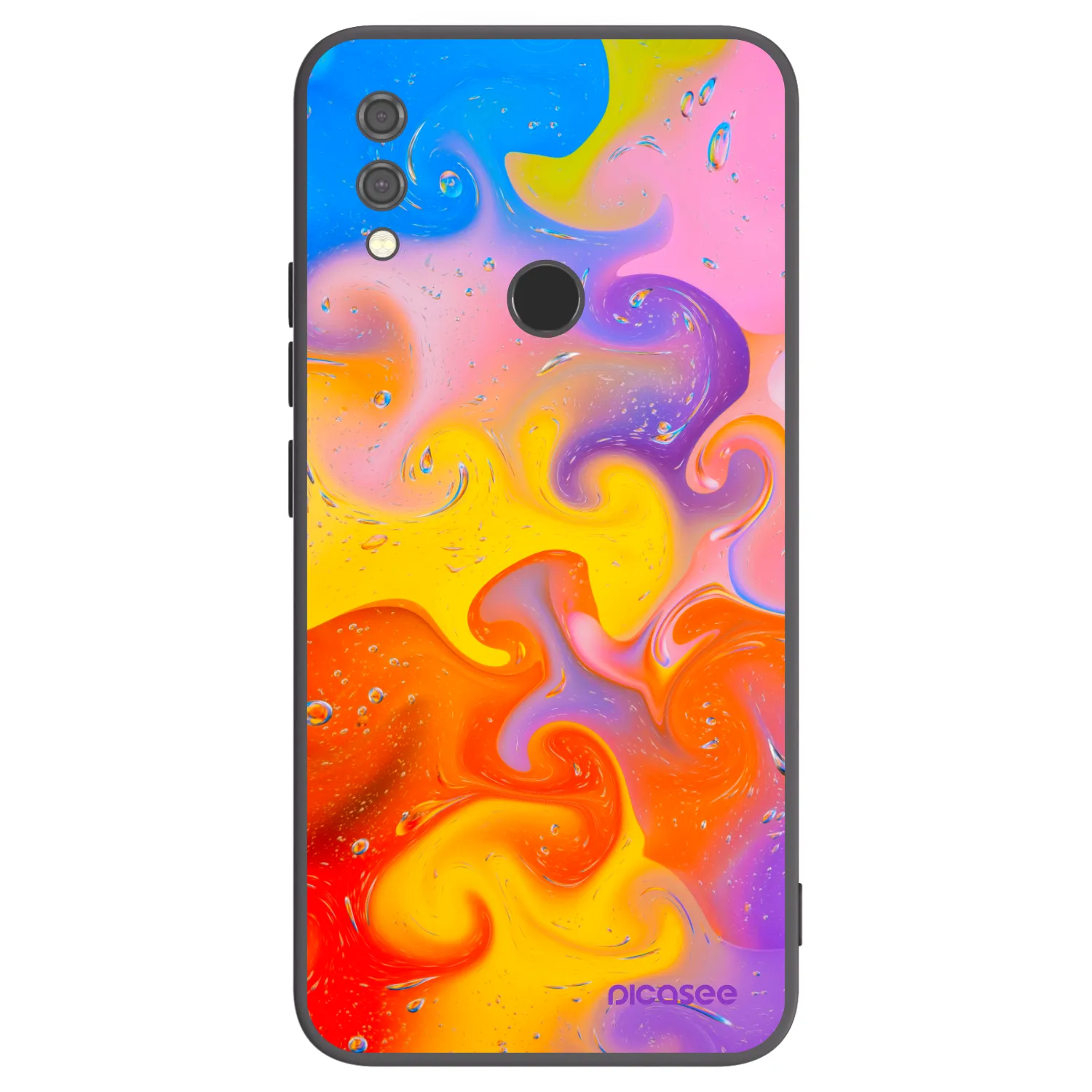 Picasee Xiaomi Redmi Note 7 Hülle - Schwarzes Silikon - Bubbles