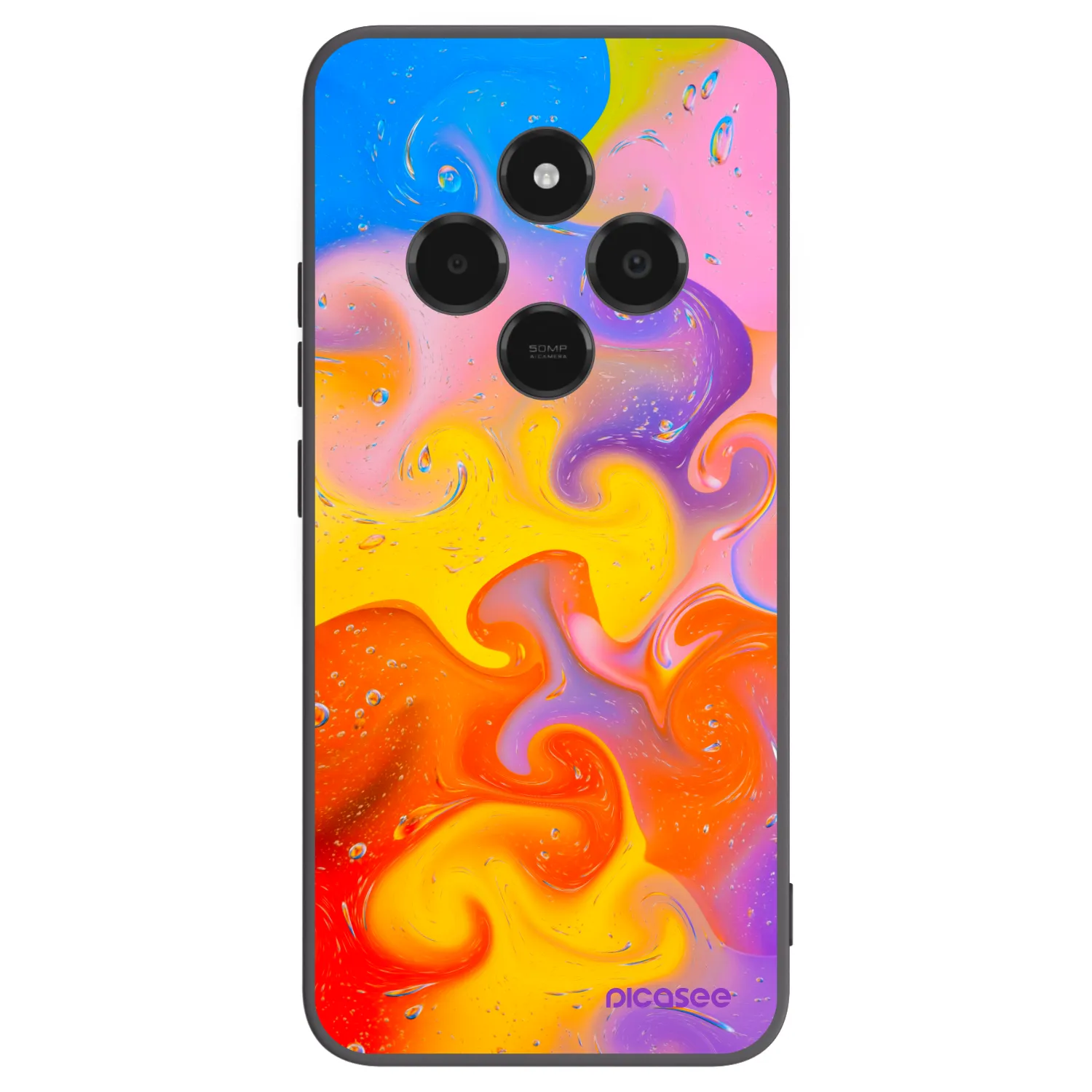Picasee Xiaomi Poco C75 Hülle - Schwarzes Silikon - Bubbles