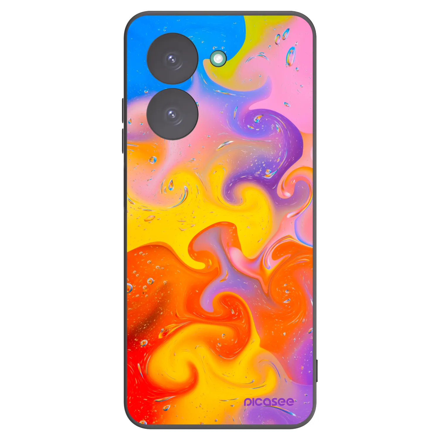 Picasee Xiaomi Redmi A5 Hülle - Schwarzes Silikon - Bubbles