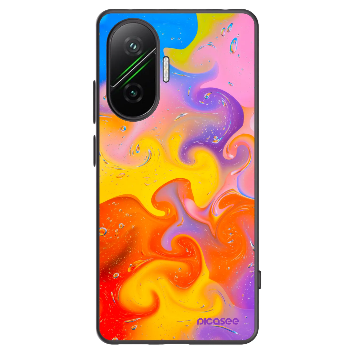 Picasee Xiaomi Poco F7 Pro 5G Hülle - Schwarzes Silikon - Bubbles
