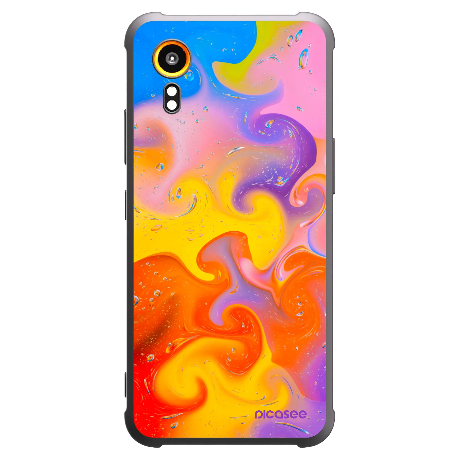 Picasee Samsung Galaxy Xcover 7 Hülle - Schwarzes Silikon - Bubbles