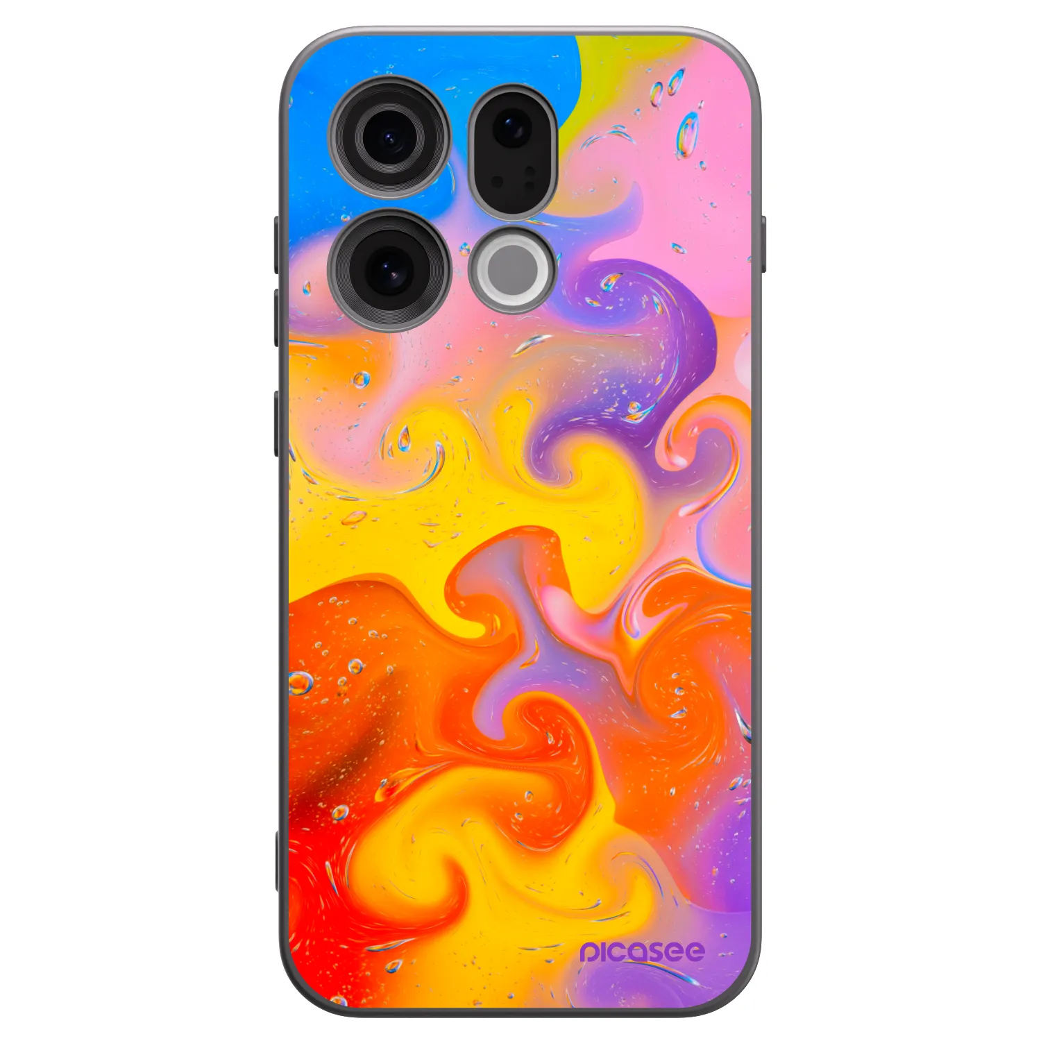 Picasee OPPO Find X9 Hülle - Schwarzes Silikon - Bubbles