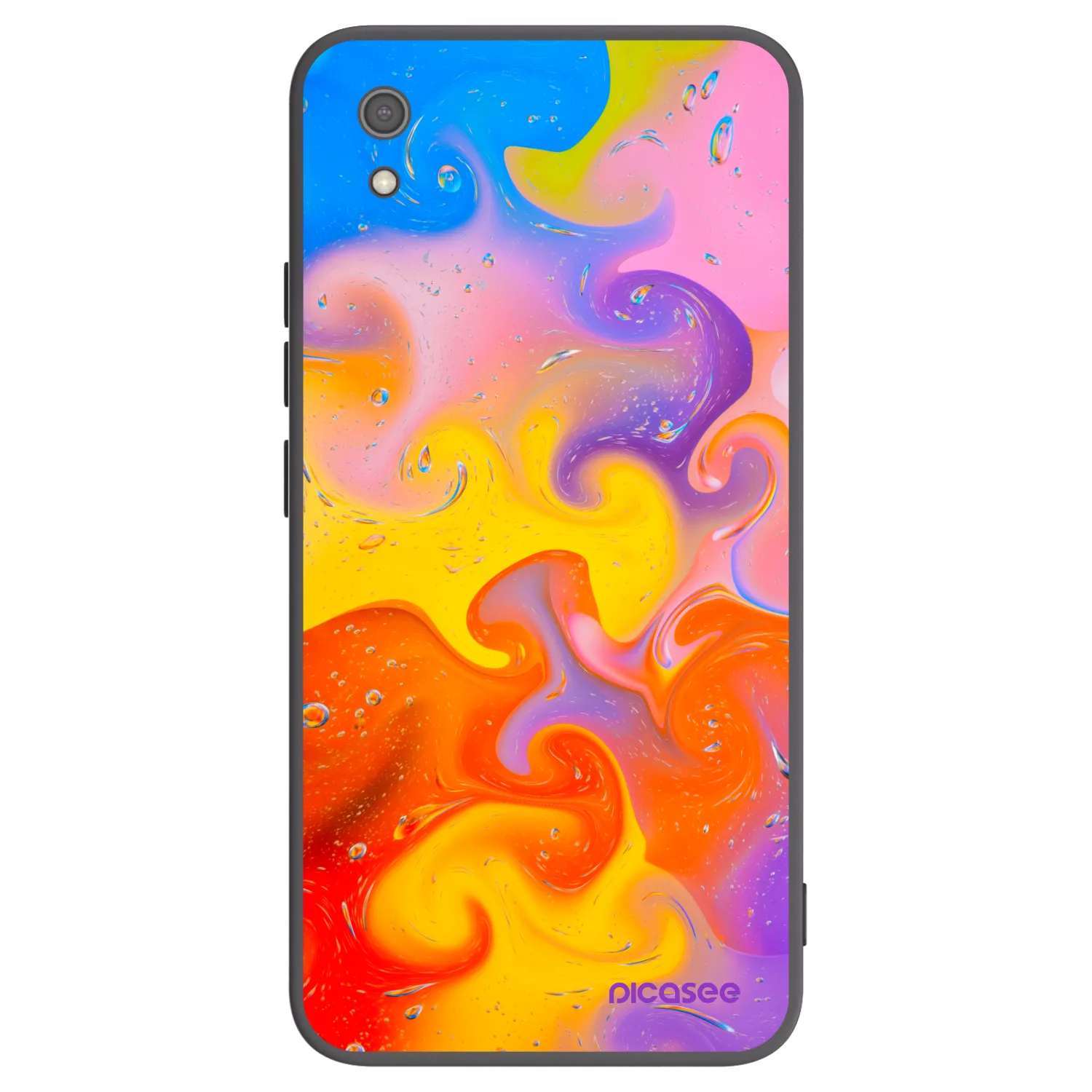 Picasee Xiaomi Redmi 7A Hülle - Schwarzes Silikon - Bubbles