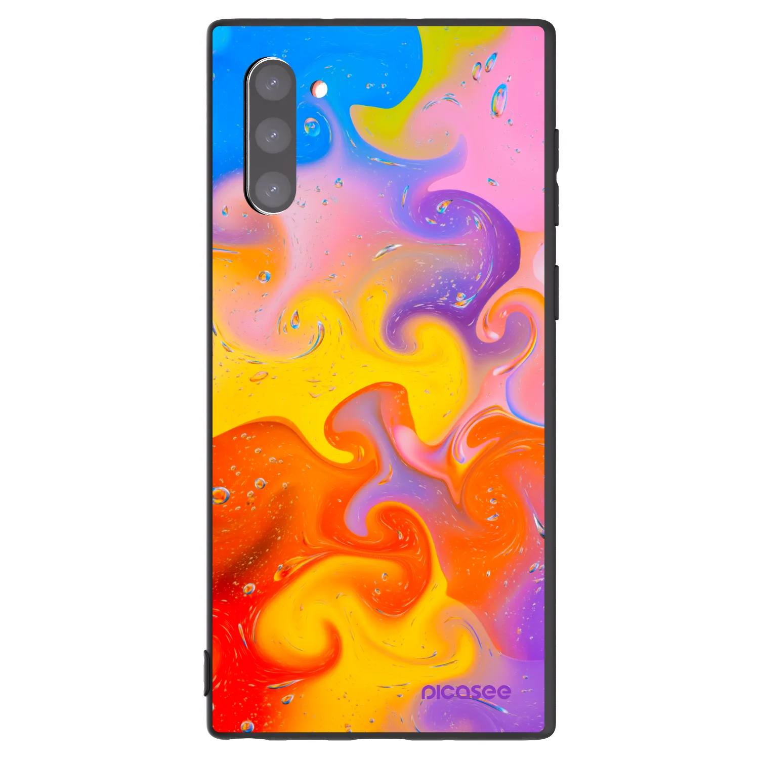 Picasee Samsung Galaxy Note 10 N970F Hülle - Schwarzes Silikon - Bubbles